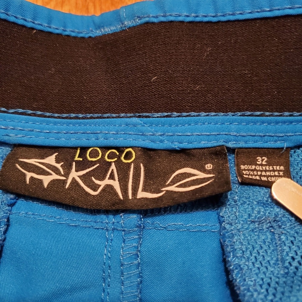 Loco Skailz Shorts Men 32 Blue Performance Fishing‎ Hiking Stretch Pockets - Picture 4 of 7